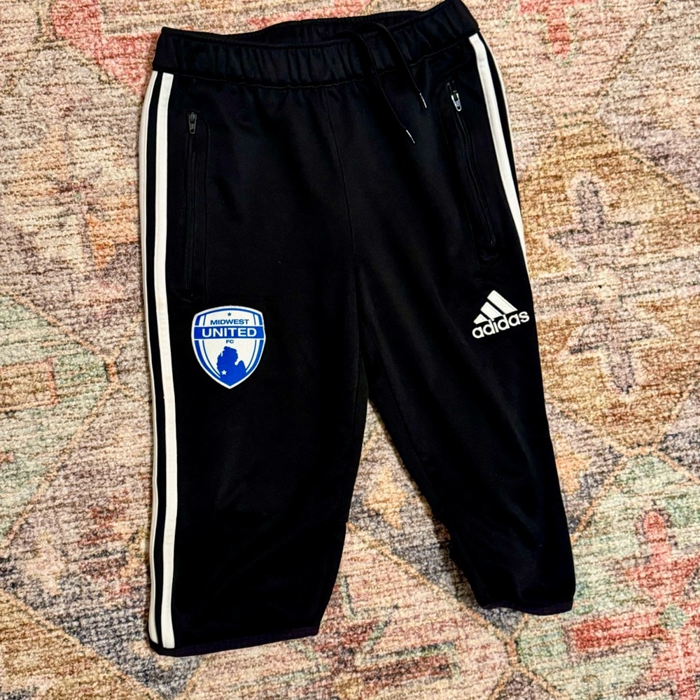 Adidas Kids Black Track Capri Pants- XL